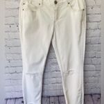 Free People Women's Size 30 White Distressed Ripped Cuff Skinny Leg Jeans Pant Photo 3