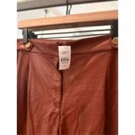 Loft Tall Size 14 Faux Leather Pants Brown Button Tab NWT $89 Photo 1