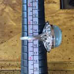 Natural Aquamarine Sterling Silver Cocktail Ring Size 6.75 Photo 7