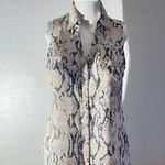 EXPRESS Portofino Sleeveless Snakeskin Button-Down Shirt - XS Photo 0