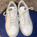 Adidas Cloudfoam Advantage White Black Perforated Stripe Sneakers Tennis Shoes Photo 0