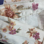 American Eagle  Mom Shorts High Waist Floral Print Cotton Denim White Size 10‎ Photo 9