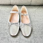 Loeffler Randall NEW Leonie Silver Leather Ballet Flat Photo 2