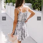 FATE. gray and white cloud tie dye rope tie mini swing dress size small Photo 1