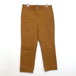 Lands' End LANDS’ END Mid Rise Slim Leg Chino Crop Pants Brown Cotton Cropped Chinos Work 8 Photo 2