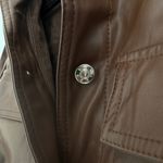 Bershka  Faux Leather Burgundy Shirt Photo 3