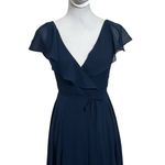 Jenny Yoo  Collection Faye Maxi Dress Long Gown Bridesmaid Chiffon Navy 0 New Photo 3