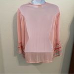 Ivy Jane Sheer Wrap Cardigan with Embroidery Pink Small Photo 4