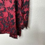 Chico's Chico’s Silk Blend Red Burnout Button Front Long Sleeves Tunic Shirt Photo 5