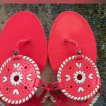 Jack Rogers  Georgica pink white woven jelly thong sandals, size 11M Photo 3