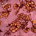 Forever 21  Maroon Golden Floral Velvet Burnout Open Front Kimono Small Photo 6