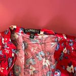 EXPRESS Red Floral Dress with Blue Accents Photo 5