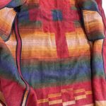 Woolrich VTG Coat Womens Large Red Southwest Aztec Woven Wool Blanket Jacket USA Photo 15
