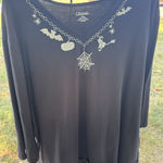 Liz & Me Women's 4X Black 3/4 Sleeve Tee With Halloween Graphic Photo 0