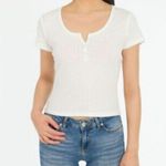 Hippie Rose NWT  Ivory Juniors' Knit Henley T-Shirt Size Small Photo 0