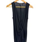 St. John Black Sleeveless Draped Knot Front Sheath Dress Size 6 Classic LBD Photo 2