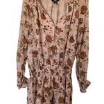 Paige Lemay Dress Size Small Old Rose Covert Green Boho Floral 100% Silk Photo 3