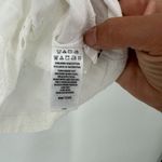 Christian Siriano Boho White Linen Blend Eyelet Embroidery Top Blouse Large Photo 3