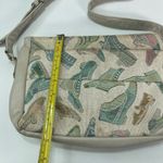 Vintage SAS Handsewn Shoulder Bag Purse Shoes Sparkly Tapestry Leather Trim Boho Tan Photo 1