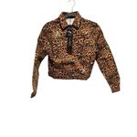 NWT Celestial Bodiez rebel leopard blackout collection denim jacket size large Black Photo 2