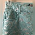 Jennifer Lopez  Womens Cropped Pants Size 0 Turquoise Pockets Front Zipper Photo 3