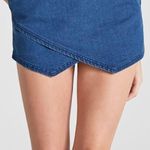 Blue Blush Denim Asymmetrical Skort Photo 0