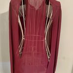 Naked Zebra Eggplant Open Back Button Up Top Photo 1