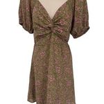 Jopna Cottagecore Forest Fairy Dress Womens L Green Pink Polyester Smocked Lined Size L Photo 0