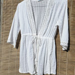 Blue Island  white swim coverup Cotton Lace M Photo 0