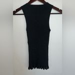 Camille La Vie  Women’s Black Sparkle Ribbed Knit V-Neck Sleeveless Zip Up Top Photo 1