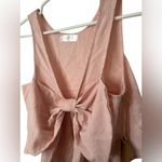 Labiz Pink Striped Seersucker Bow Top NWT Photo 2