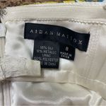 Aidan Mattox Y2K ‎ Strapless Silk Mini Babydoll Dress Yellow Blue Gold Paisley 8 Photo 3