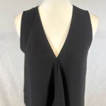 White House | Black Market  black cascading ruffle asymmetrical midi dress size 4 Photo 2