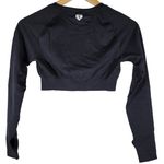 WOMENS BEST Move Seamless Long Sleeve Crop Top Black Medium Athletic Workout Photo 1