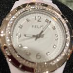 Relic  by fossil White and Silver-Tone Women's Watch crystal accents bezel Photo 2