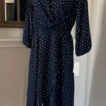 Laundry by Shelli Segal Laundry Faux Wrap Hi-Low Hem Maxi Dress in Navy/Gold Stars, NWT Photo 5