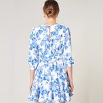 Sugar Lips  Antoinette Blue Floral Balloon Sleeve Derby Dress SIZE MED Photo 6