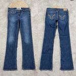 Hollister Women’s Y2K Low Rise Boot Cut Jeans Embroidered in Medium Wash 26X33 Photo 2