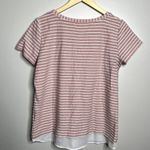 Rose + Olive Pink Striped Short Sleeve Tee Photo 4