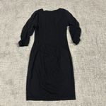 XCVI  Wearables Dress Womens XS Black Ruched Stretchy 3/4 Sleeve Photo 6