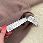 ZARA  Women’s Light Brown Long Sleeve Drawstring Cropped Hoodie Sweatshirt Small Photo 8