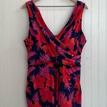 LANDS END Tummy Control Surplice Wrap Swim Dress One Piece Swimsuit Size 18 Blue Photo 2