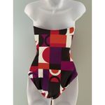 La Blanca  Strapless Bandeau One Piece Swimsuit Size 6 Pink Purple Rod Beattie Photo 2