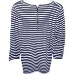 J Crew Factory striped cotton Crewneck long sleeve zip back t Photo 1
