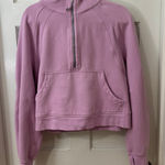Lululemon  Scuba Oversized Half Zip Hoodie Pullover Pink XL XXL Thumbholes FLAW Photo 0