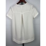 Madewell  Textured White Oversized Short Sleeve Back Keyhole Neck Blouse Size S‎ Photo 2