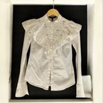 Karen Millen  Ruffle Gold stars ⭐️ Embroidered Button Down Shirt Photo 1