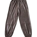 Anthropologie Champagne Metallic Starry Night Joggers Pants Women Sz XS | 68-38 Photo 0