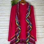 Double Zero Lightweight Pink Rainbow Crochet Cardigan Photo 0