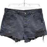 Levi's 501 Denim Jean Shorts Women 31 Blue Bleached Button Fly Distressed Cut Off Photo 0